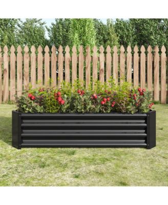 4x2ft Black Metal Raised Garden Bed