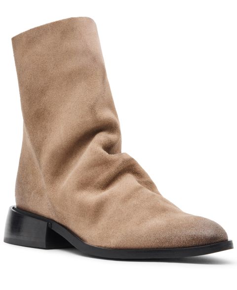 Женские ботинки Steve Madden Nexie Slouch Block Heel Booties, цвет: Серо-коричневый замшевый