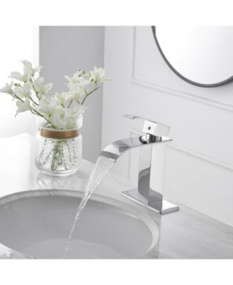 Waterfall Single Hole Single-Handle Low-Arc Bathroom Faucet