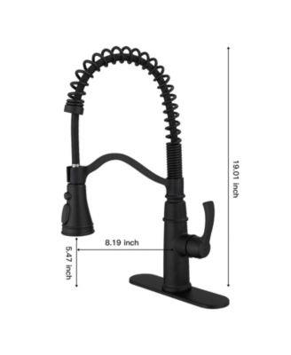Single-Handle Pull-Down Sprayer 3 Spray High Arc Kitchen Faucet With Deck Plate