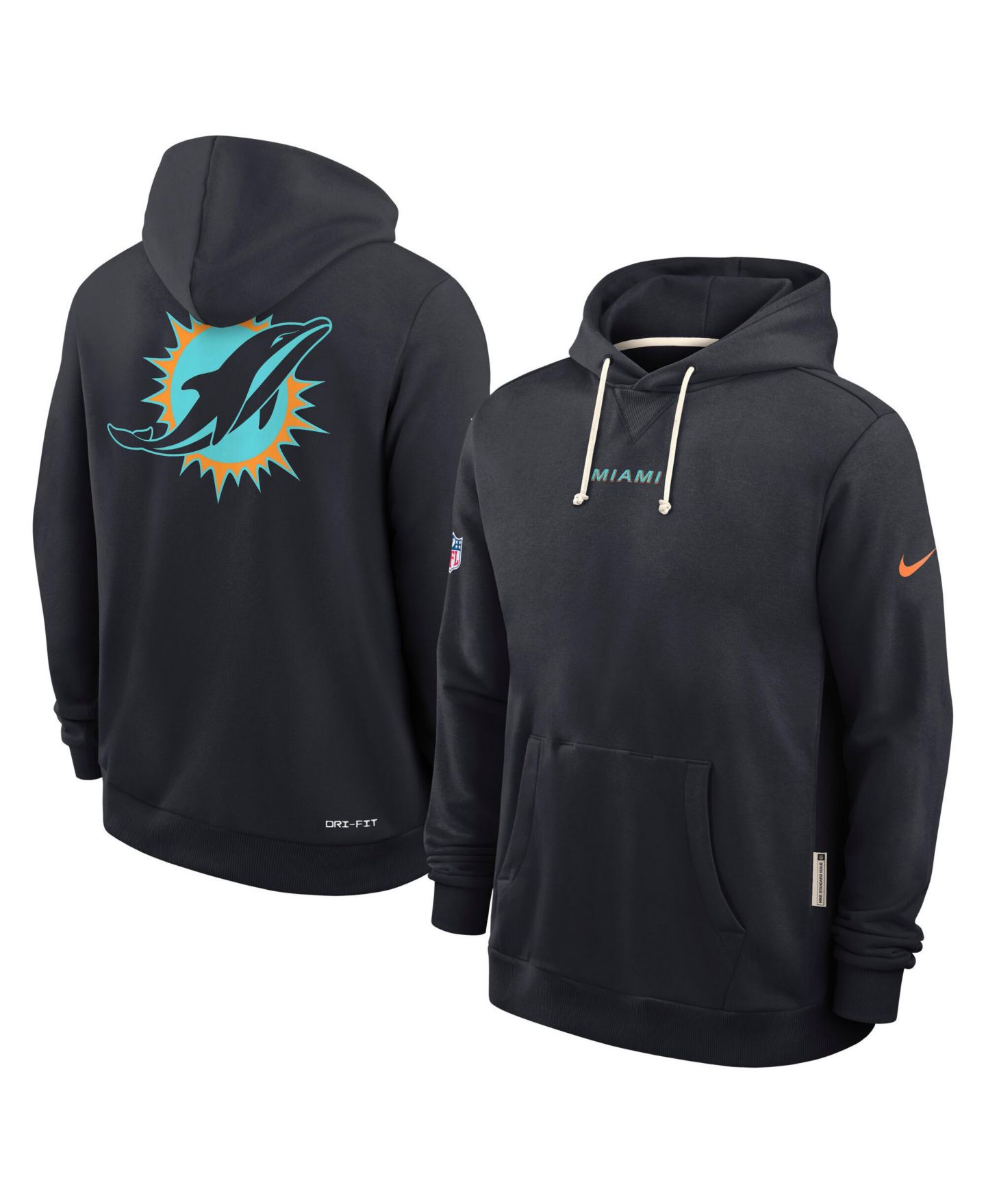 Мужское худи Nike Navy Miami Dolphins 2025 NFL Rivalries Sideline Dri-Fit — фото 1