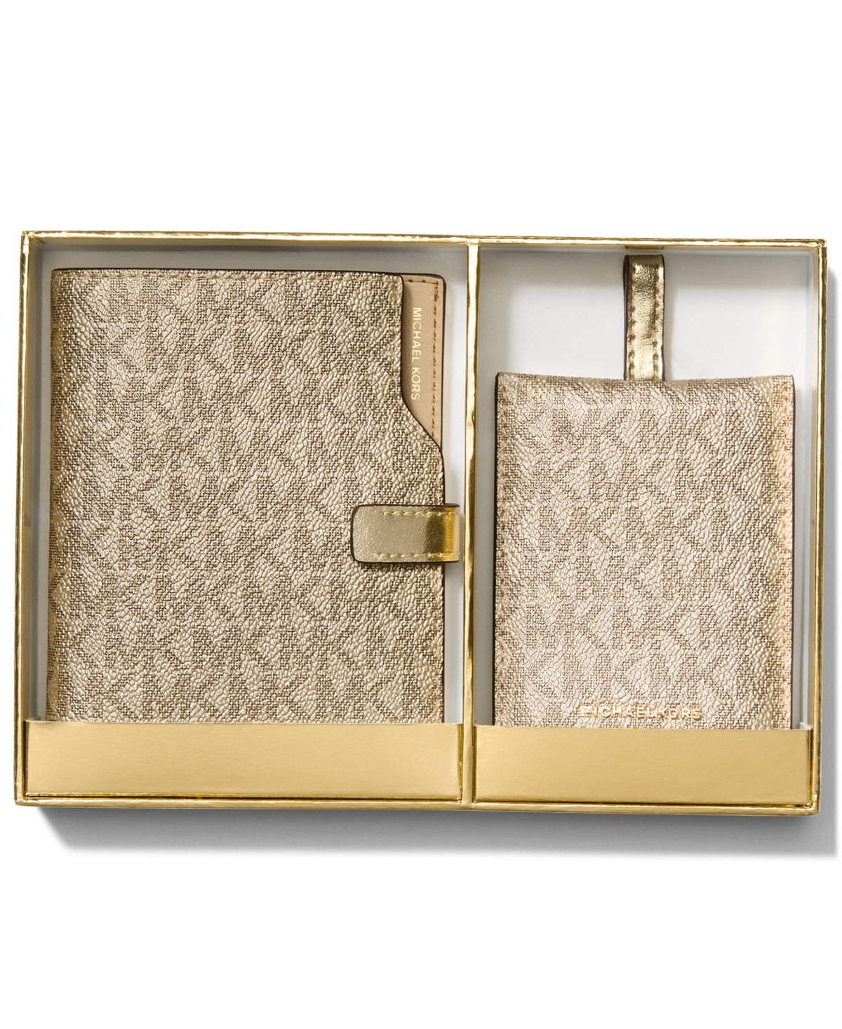Michael Kors Jet Set Passport Wallet With Luggage Tag In Brown