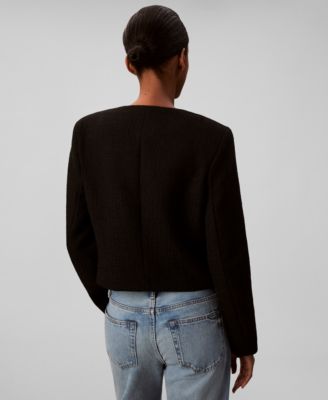 Women's Button Front Tweed Jacket