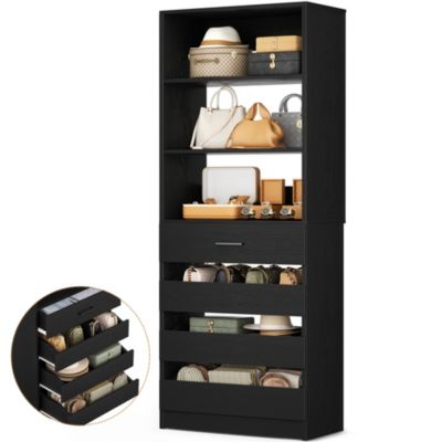 21.3'' Freestanding Closet Organizer System with 4 Drawers and Shelves