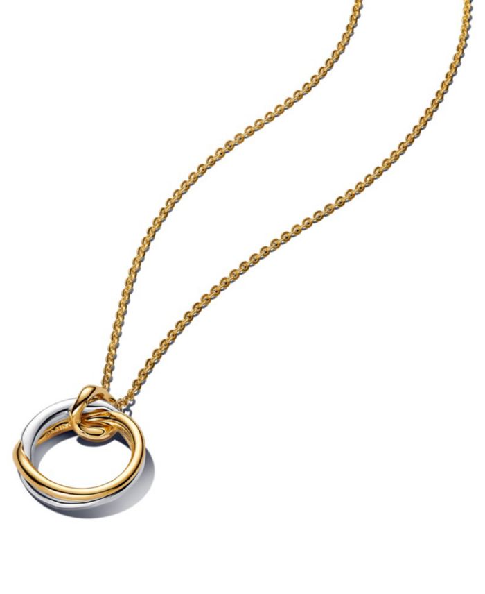 Pandora Organically Shaped Two-Tone Pendant Necklace