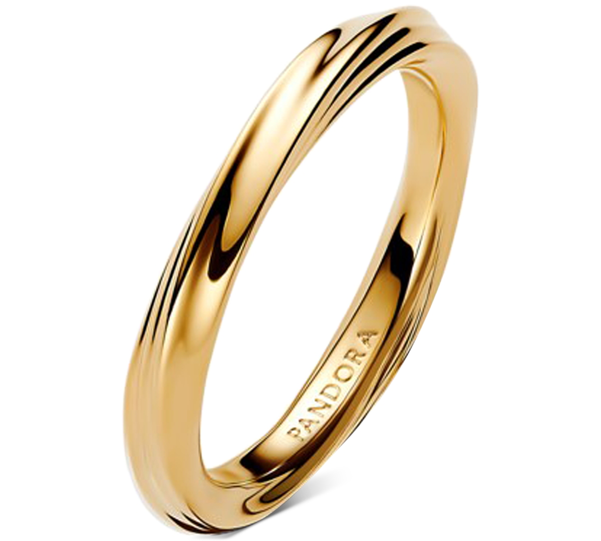 Pandora Twisted 14k Gold Plated Band Ring In Gold