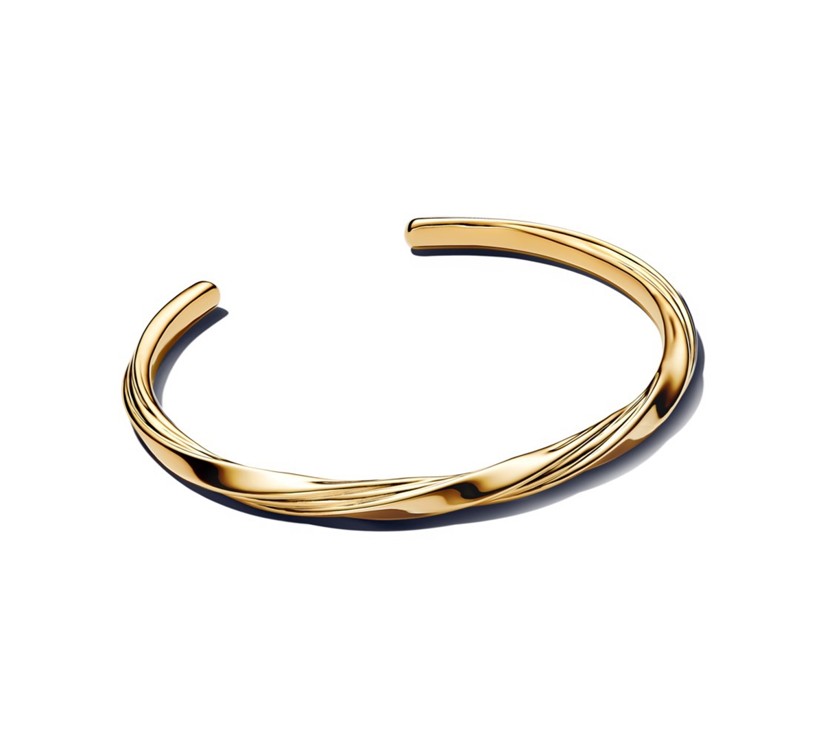 Pandora Twisted Open Bangle Bracelet In Gold