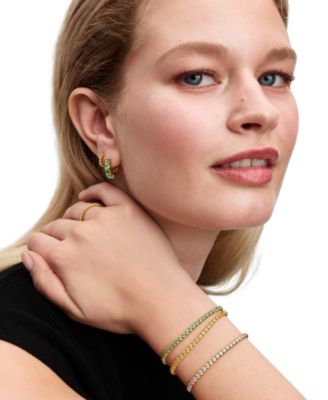 Green Hoop Earrings