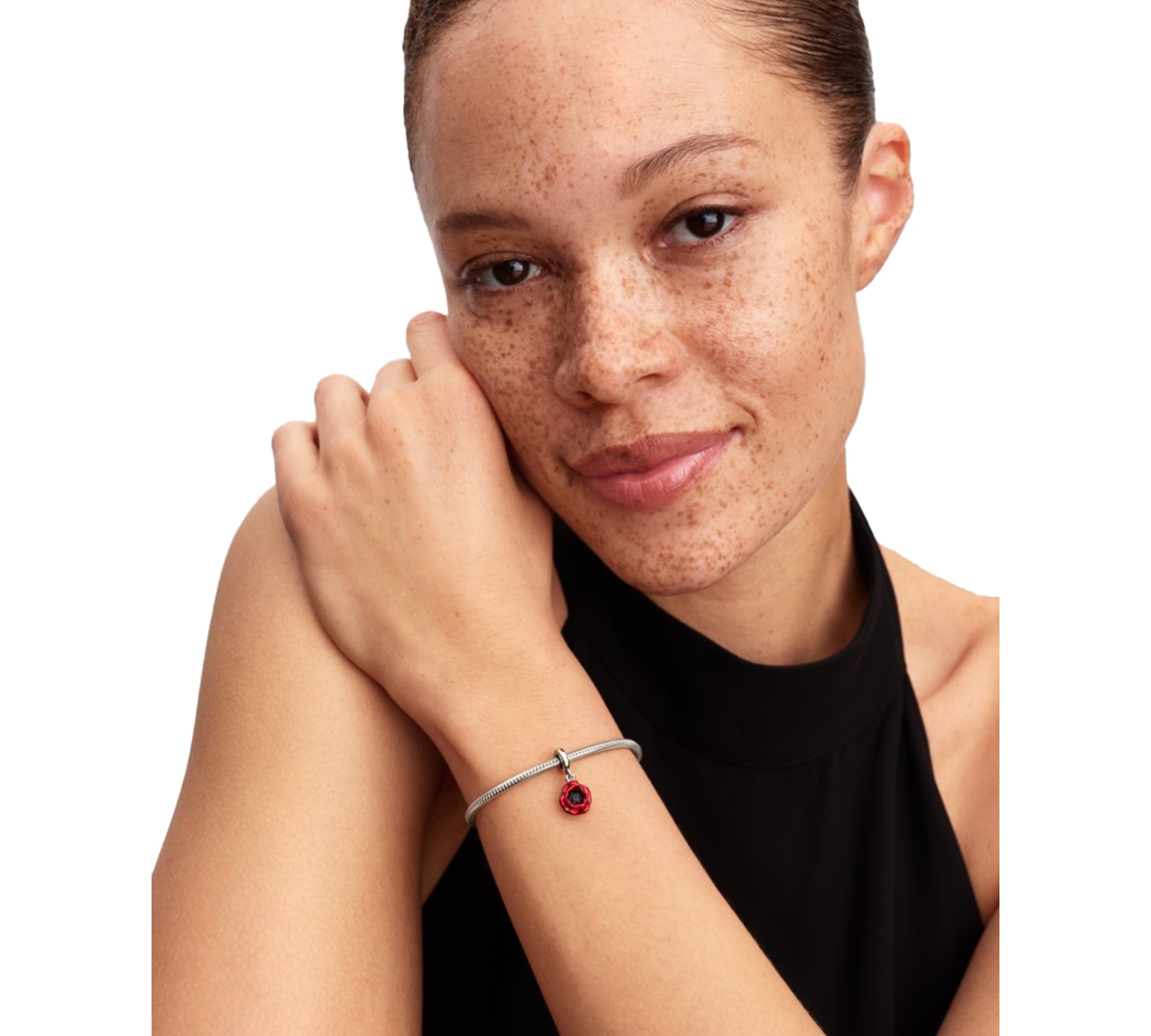 Pandora Poppy Dangle Charms In Metallic
