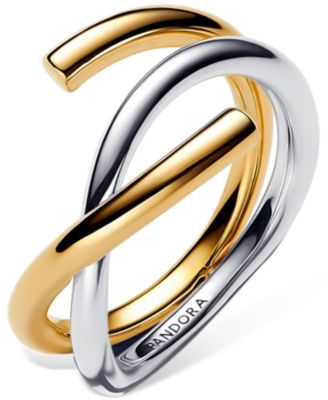 Organically Shaped Two-Tone Double Ring
