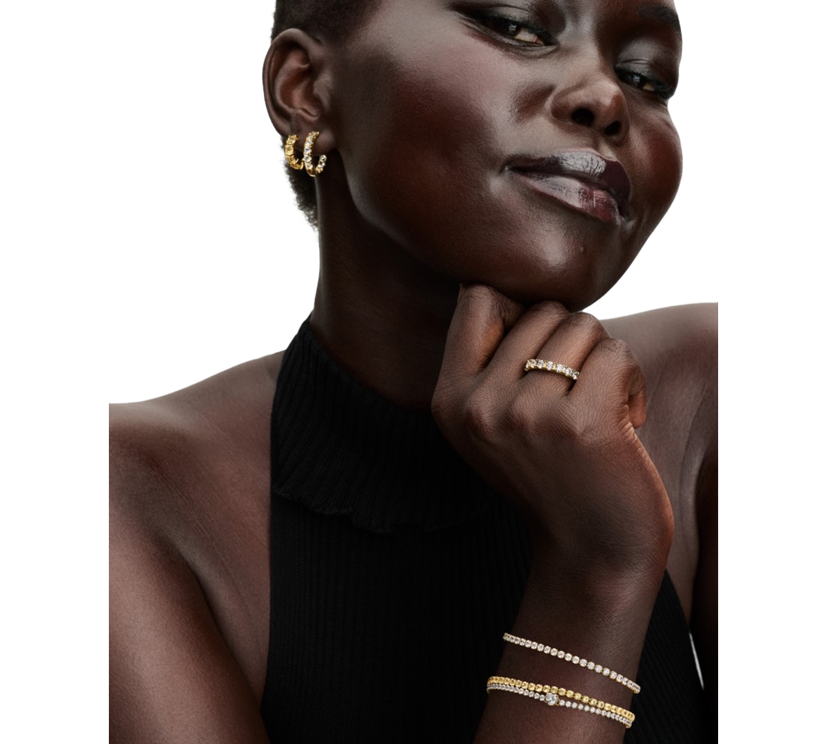 Pandora Yellow Huggie Earrings In Gold