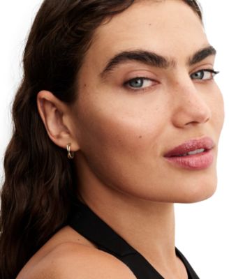 Organically Shaped Two-Tone Open Hoop Earrings