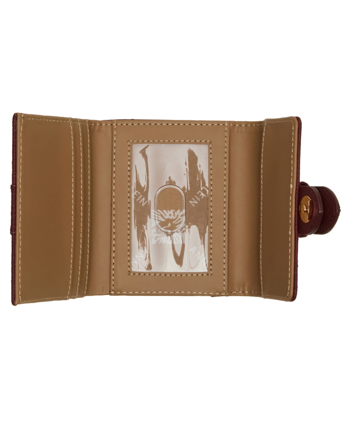 Anne Klein Covered Buckle Flap Wallet Gift Set In Burgundy