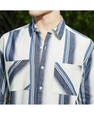 Men's Shadow-Striped Oversized Shirt
