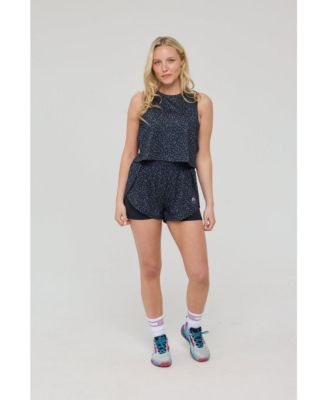 Women's Elite 2 in 1 Running Shorts - Black Leopard