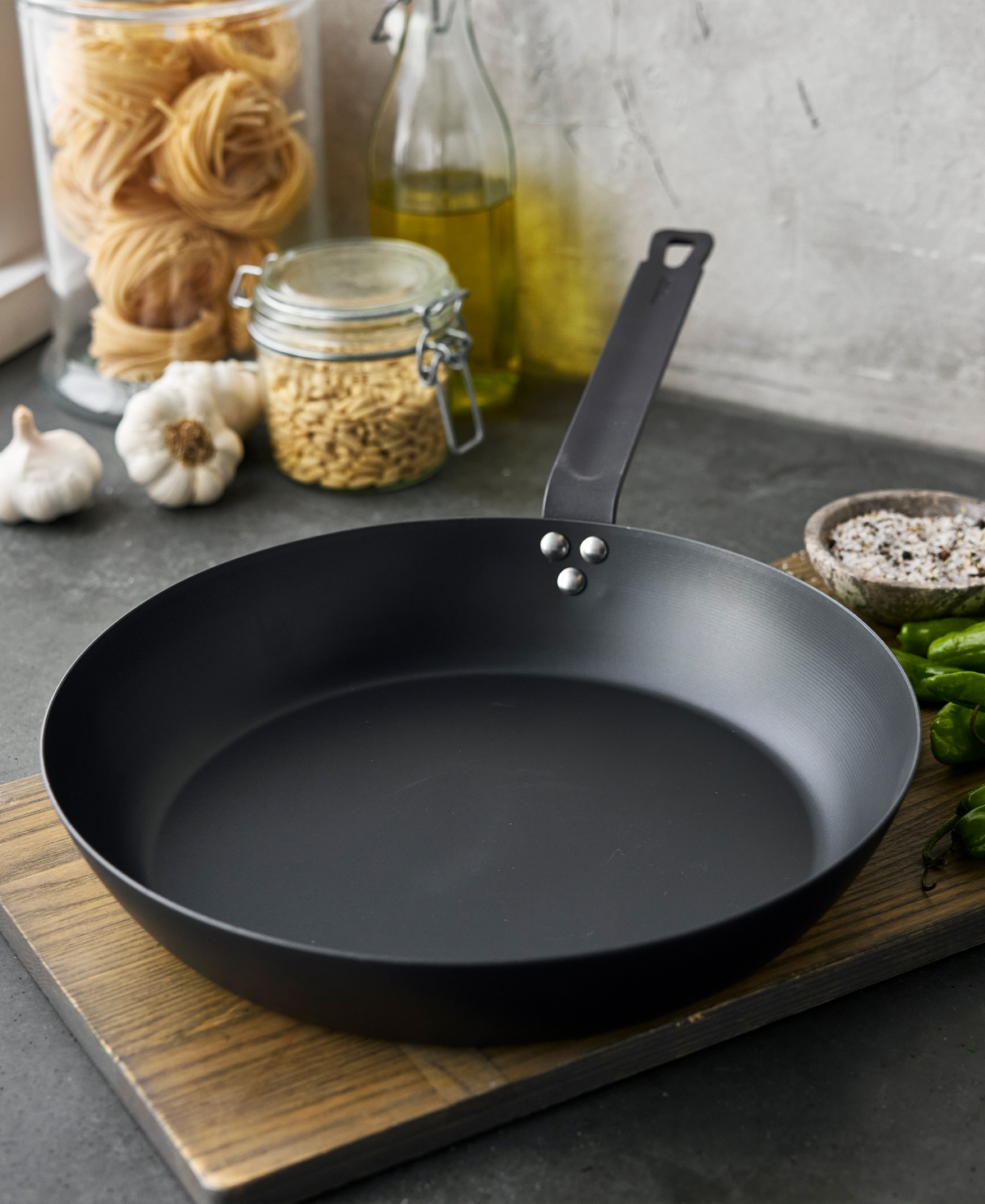 Greenpan Bobby Flay Carbon Steel 12" Frypan In Black