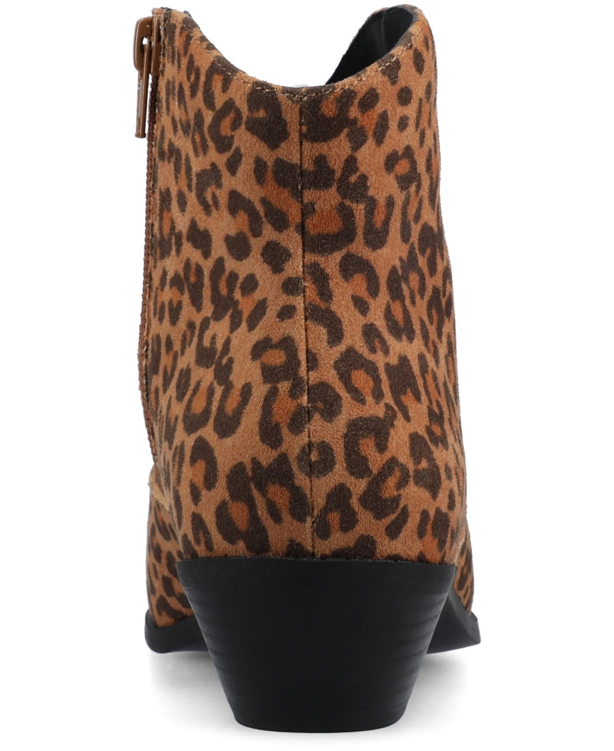 Journee Collection Women's Taliah Cuban Heel Comfort Ankle Booties In Animal Print