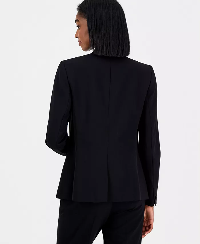 Women's Bi-Stretch Collarless Open-Front Blazer - thumbnail 3