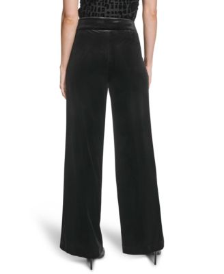 Petite Wide Leg Mid-Rise Pants