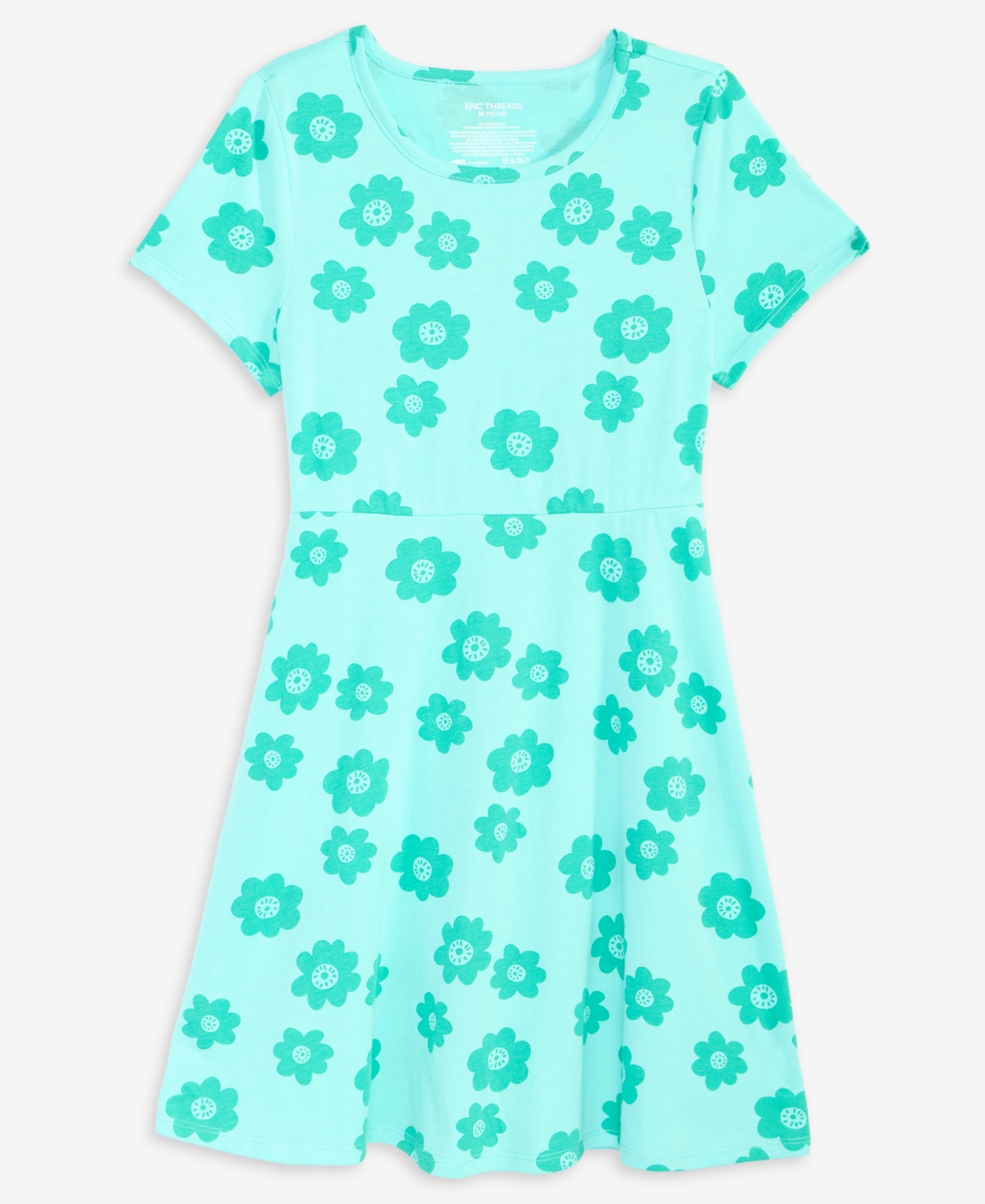 Epic Threads Girls 5-20 Floral Print Short-sleeve Dress, Macy's Exclusive In Blue