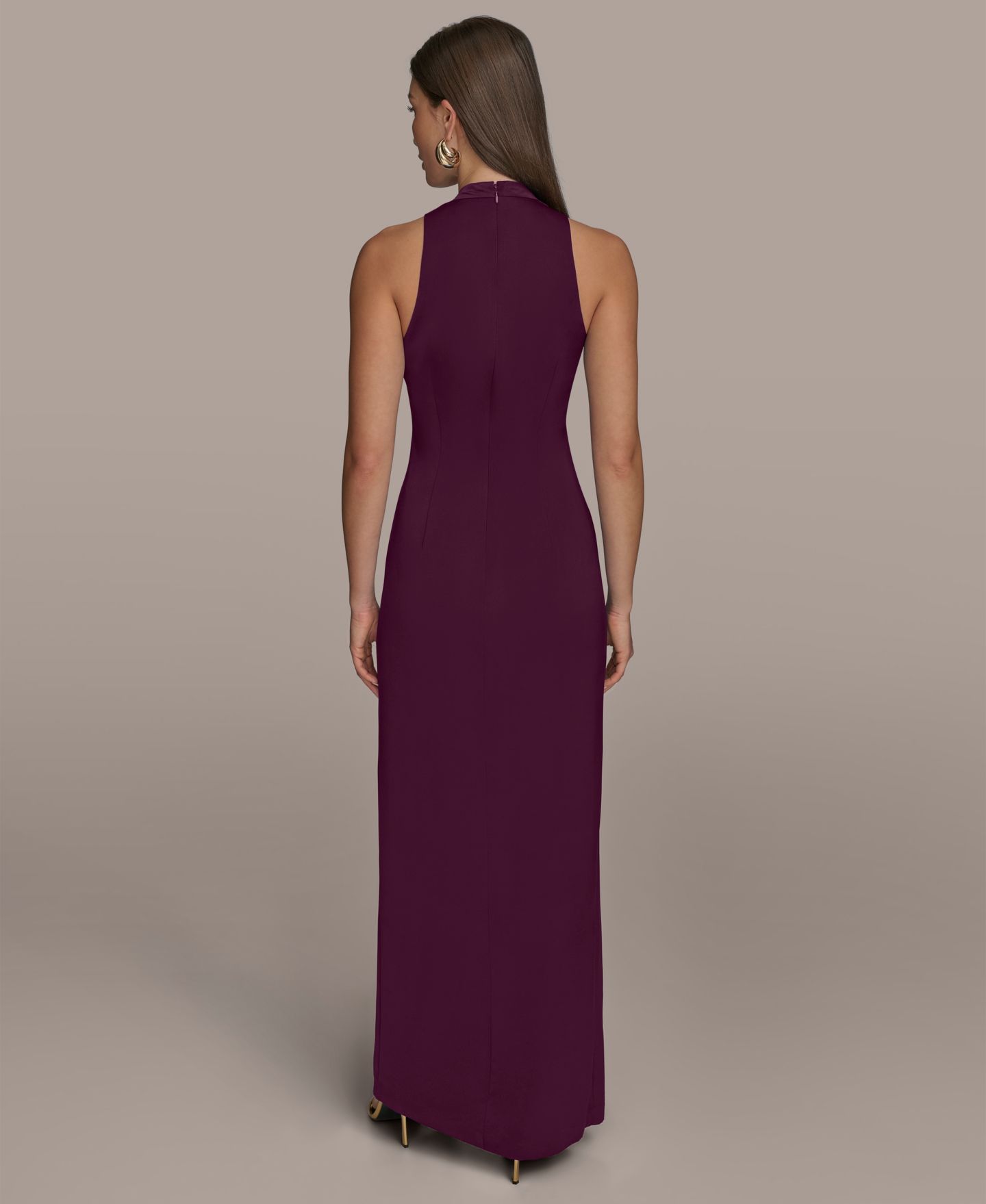 Женское платье Donna Karan New York V-Neck Sleeveless, цвет: Ягодный — фото 7