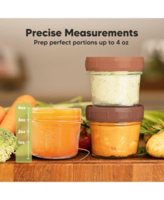 12pk Prep Baby Food Storage Containers, 4 oz Leak-Proof, BPA Free Glass Baby Food Jars for Feeding