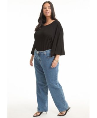 Women's June + Vie June Fit High-Rise Straight-Leg Stretch Jeans