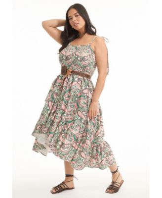 Women's June + Vie Tiered Smocked Midi Dress