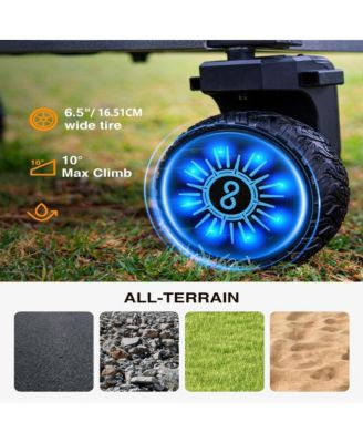 Single-drive foldable electric multi-functional sports equipment trolley: Equipped with 360° all-terrain capability, dual 300-watt motors and 6.5-inch all-terrain tires - suitable for camping, gardening and shopping trips.