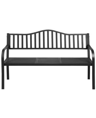 Park Yard Garden Bench Loveseat Outdoor Furniture w/ Foldable Center Table