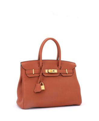 Pre-Owned HERMES Birkin 30 Handbag Brown Togo with Gold Hardware