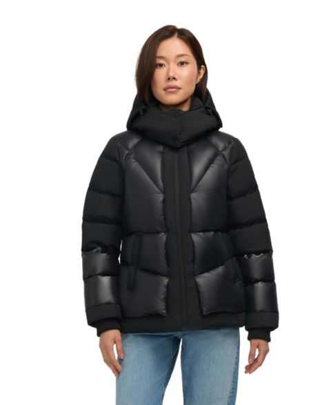Женские куртки PAJAR Women's Vega Mixed Media Puffer Jacket with Removable Hood