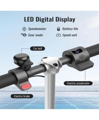 Kids' 180W Electric Scooter-LED Display, Adjustable Speed & Height, 25.2Vdc 1A Power, 10 Mph Speed (50Hz/60Hz Compatible) | Colorful Lights Included, Ideal Gift for Kids.