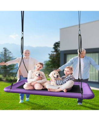 Tree Swing for Kids and Adults, 60" Waterproof Rectangle Platform Swing, 700lbs Heavy Duty with Adjustable Straps