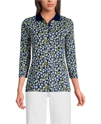 Women's 3/4 Sleeve Supima Cotton Polo Shirt