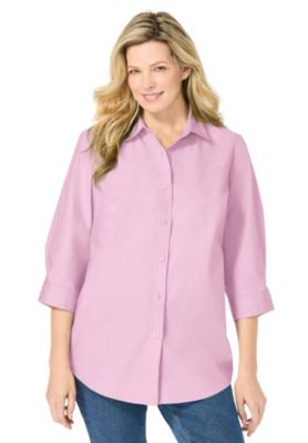 Plus Size Within Perfect Three Quarter Sleeve Shirt