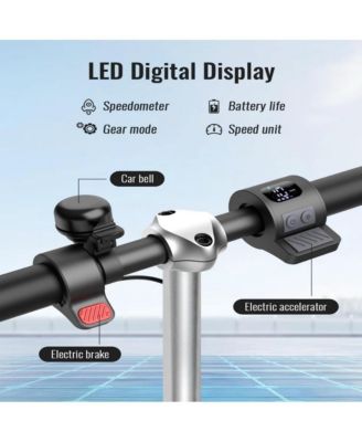 Kids' 180W Electric Scooter-LED Display, Adjustable Speed & Height, 25.2Vdc 1A Power, 10 Mph Speed (50Hz/60Hz Compatible) | Colorful Lights Included, Ideal Gift for Kids.