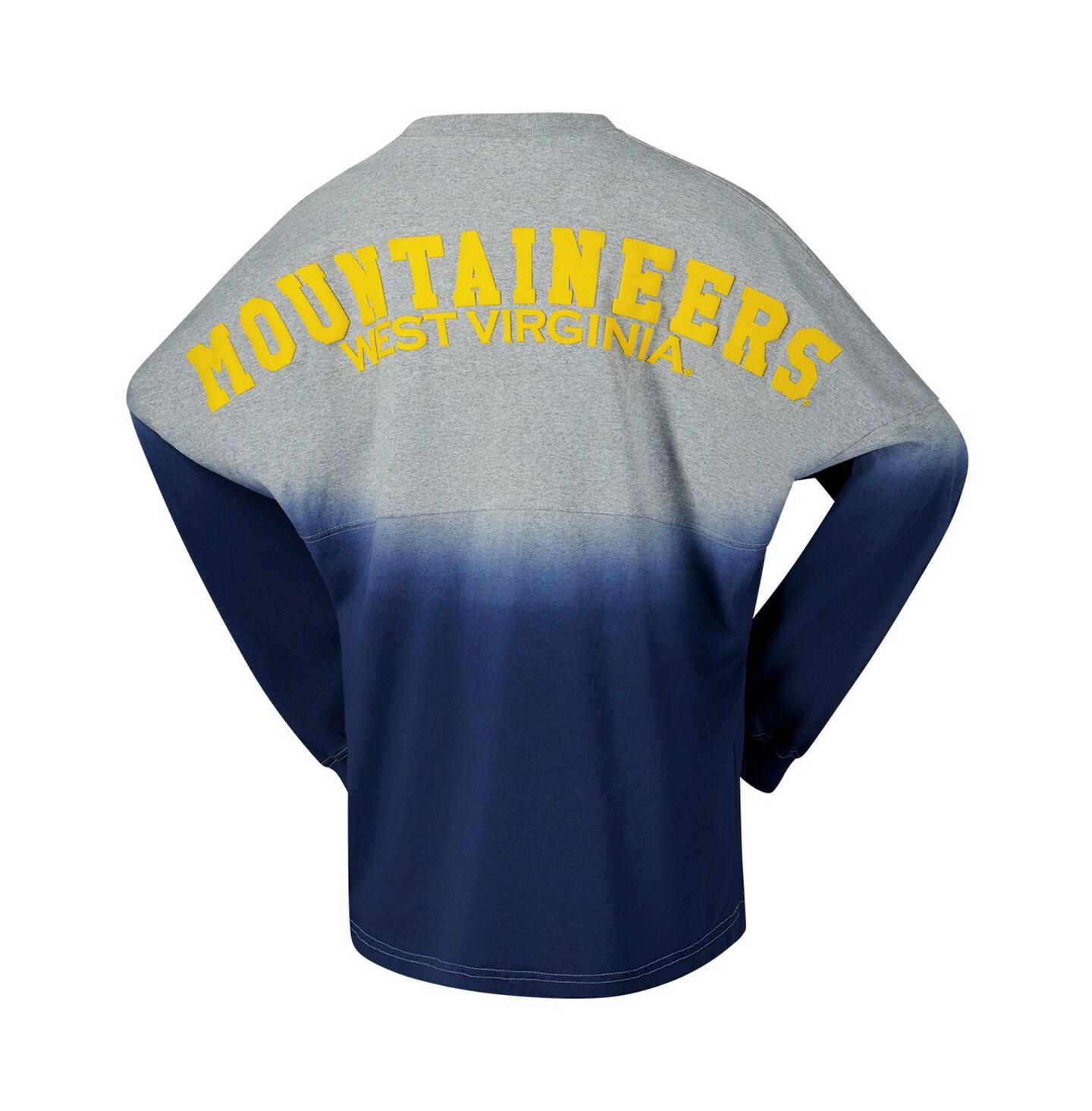 Футболка Spirit Jersey Navy/Gray West Virginia Mountaineers Ombre Long Sleeve — фото 2