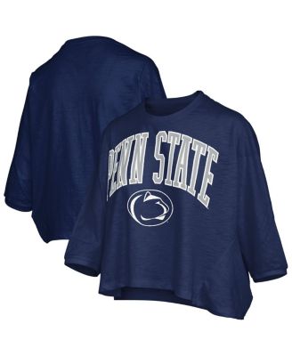 Pressbox - Women's Navy Penn State Nittany Lions Midi Arch Over Logo Oversized T-Shirt