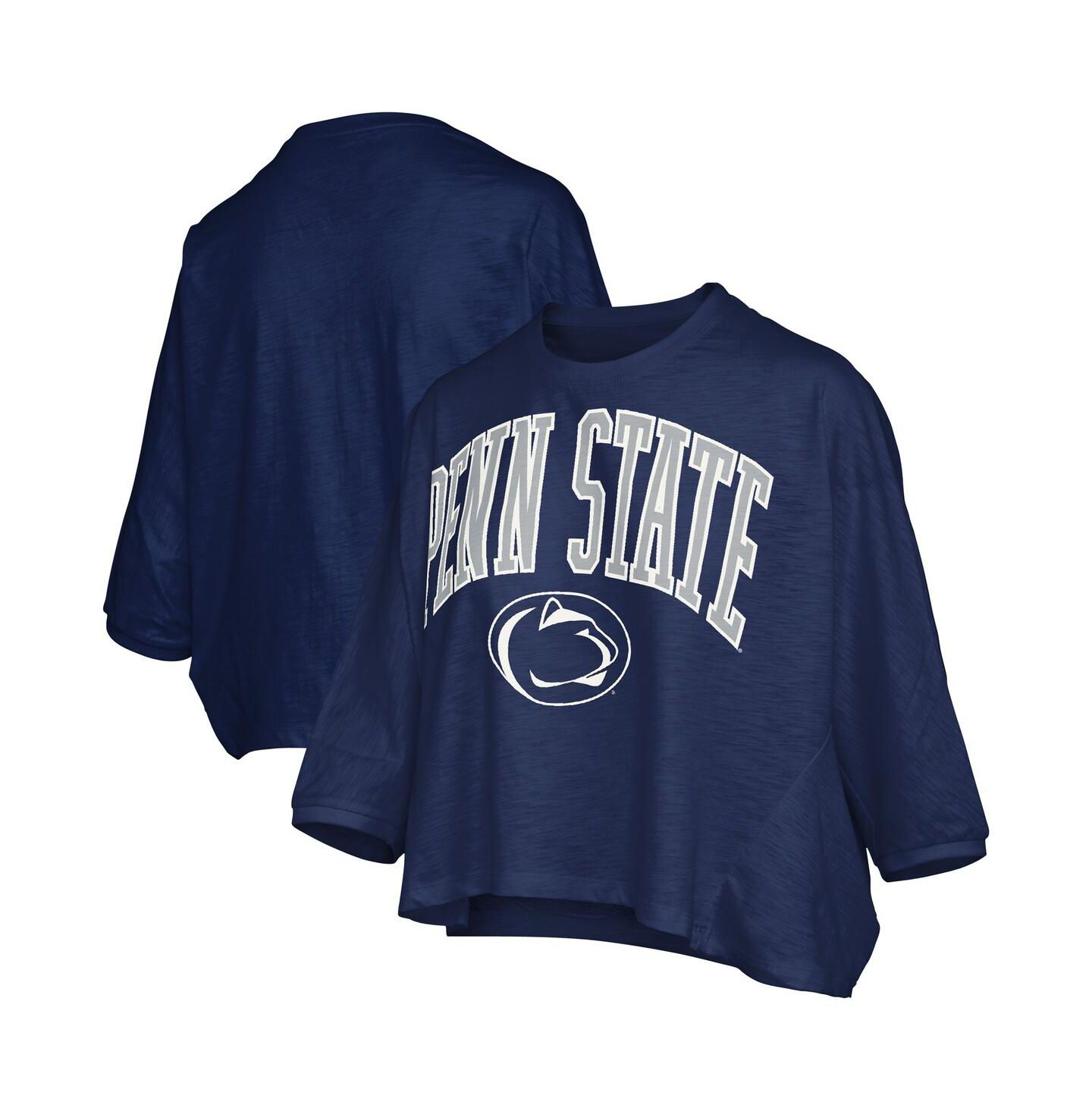 Женская футболка Pressbox Navy Penn State Nittany Lions Midi Arch Over Logo Oversized — фото 1
