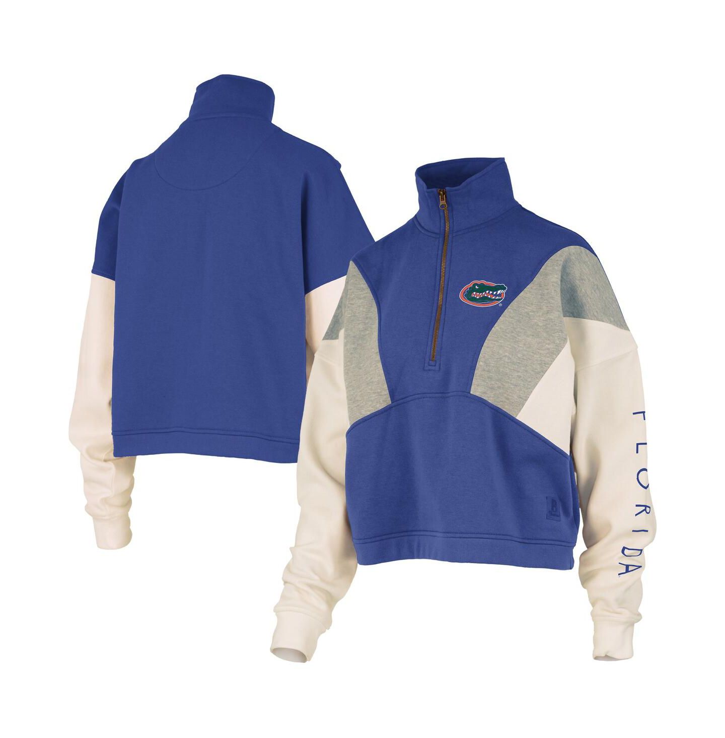 Женская толстовка Pressbox Royal Florida Gators Ferrara Color Block Quarter-Zip — фото 1
