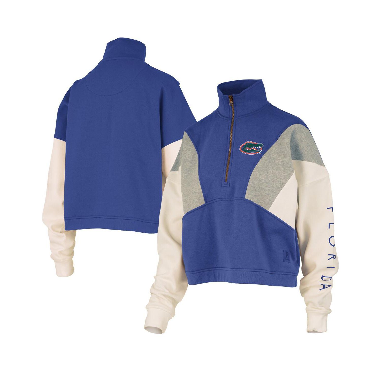 Women's Royal Florida Gators Ferrara Color Block Quarter-Zip Sweatshirt