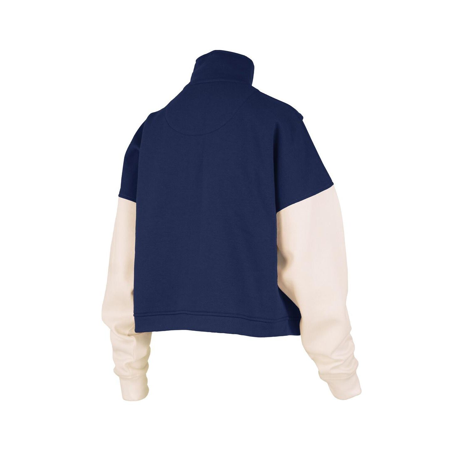 Women's Navy Penn State Nittany Lions Ferrara Color Block Quarter-Zip Sweatshirt
