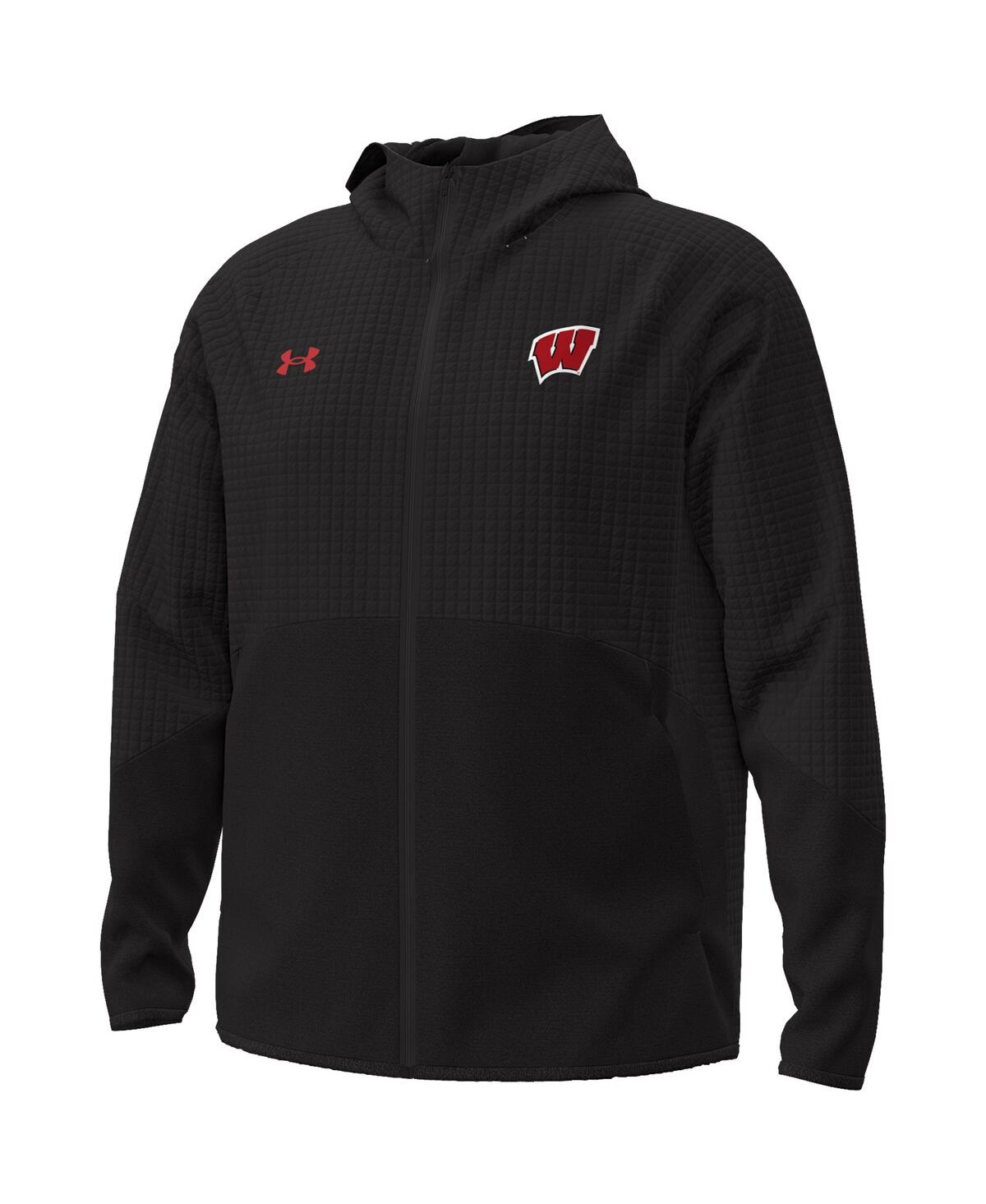 Under Armour Men's Black Wisconsin Badgers Unstoppable Raglan Full-zip Jacket In Black