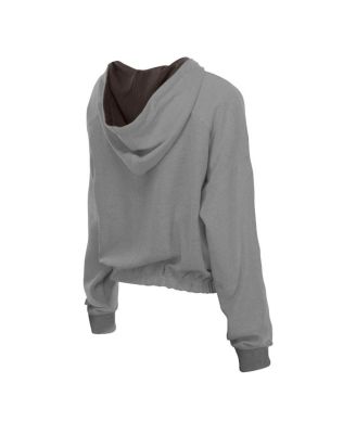 Men's Heather Gray San Diego Padres Reversed Out French Terry Quarter-Zip Banded Crop Hoodie