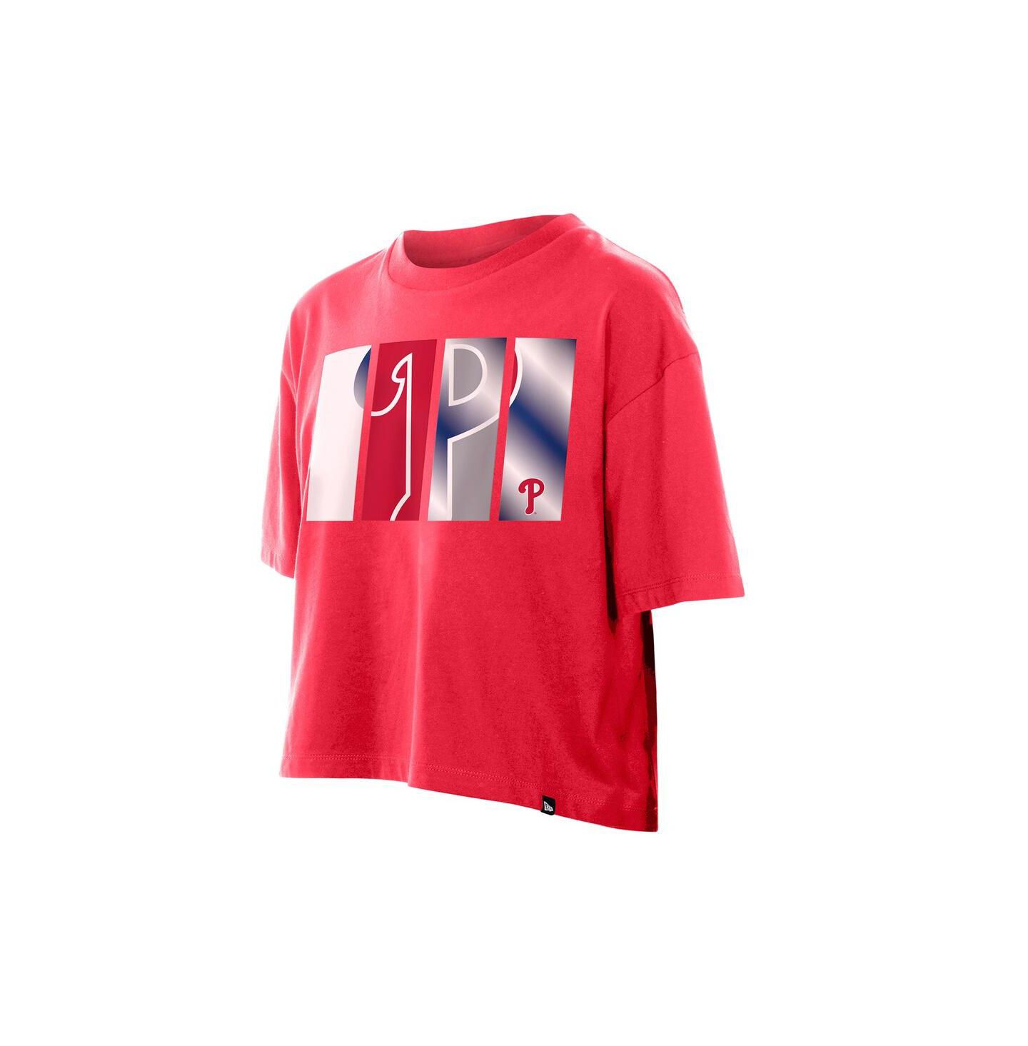 Женская футболка New Era Red Philadelphia Phillies Boxy Foil Logo — фото 2