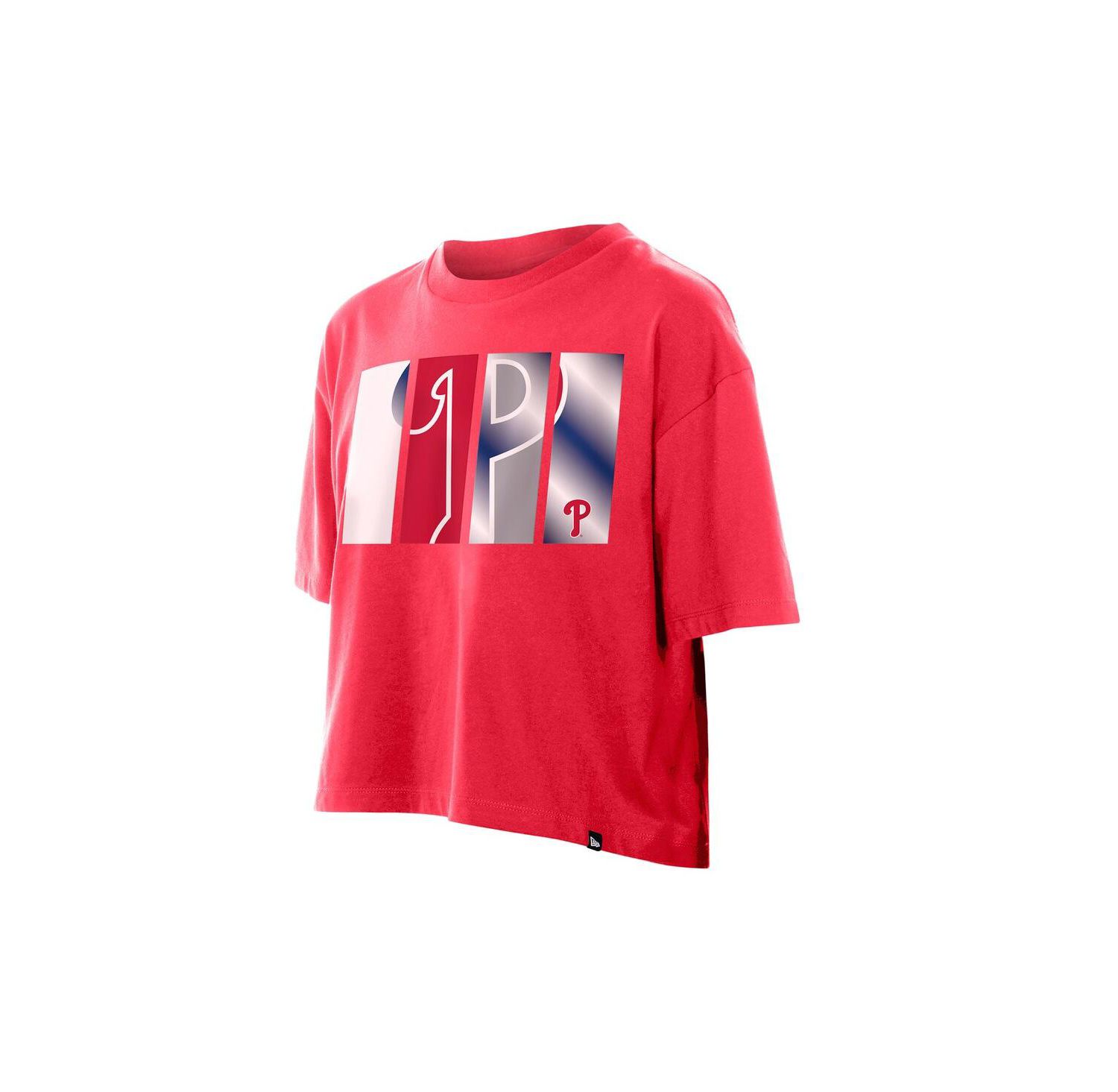 Women's Red Philadelphia Phillies Boxy Foil Logo T-Shirt