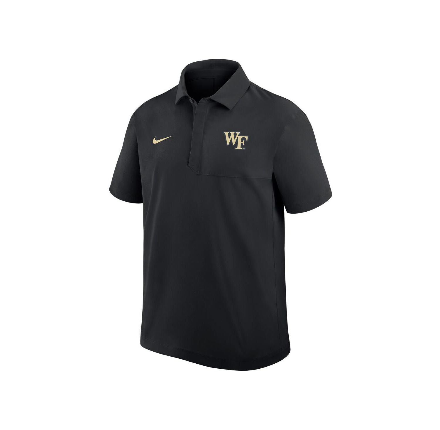 Men's Black Wake Forest Demon Deacons Woven Dri-FIT Polo Shirt
