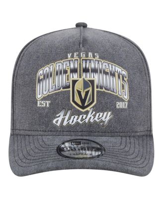Men's Charcoal Vegas Golden Knights Throwback Washed A-Frame Pre-Curved 9FIFTY Snapback Hat