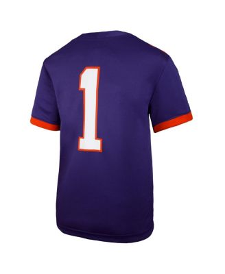 Big Boys and Girls 1 Purple Clemson Tigers Untouchable Replica Game Jersey